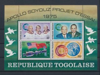 Lk70225 Togo 1975 Astronaut Satellite Rocket Space Good Sheet Mnh