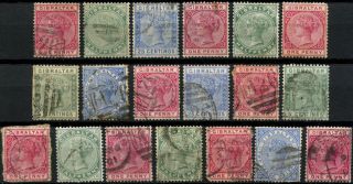 Gibraltar 1886 - 1898 Queen Victoria X 19 Stamps D99132