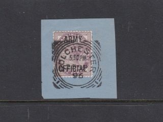 Gb.  1896 1d Lilac Die 11 Army Official On Piece Fine Colchester Duplex