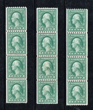Us Stamp 486 1c Green Rotary Press Coil 1918 Stamp Mnh/og Strip Of 4 Xfs 1