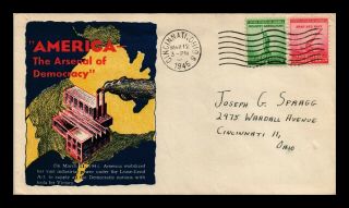 Dr Jim Stamps Us Arsenal Of Democracy America Wwii Event Cover 1945