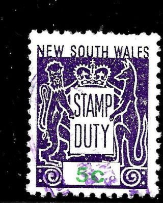 Hick Girl Stamp - Old South Wales Five Cents Duty Stamp Yy