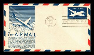 Dr Jim Stamps Us 7c Embossed Air Mail Cs Anderson Fdc Postal Stationery Cover