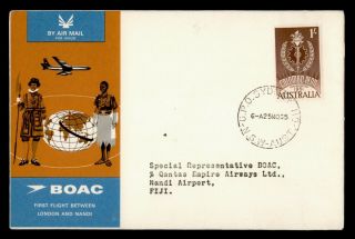 Dr Who 1965 Australia First Flight Boac Sydney To Nandi Fiji E50800