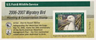Us Stamps Scott Rw73a - 2006 - 2007 $15 - Federal Duck Stamp Psa Press Sheet