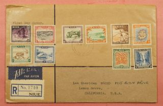 1950 Niue Fdc 94 - 103 Pictorial Registered