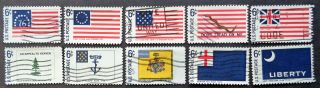 Us 1345 - 54 1968 Historic Flags Complete Set Of 10.  We Combine