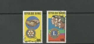 Mali Sc C538 & C539 Rotary And Lions International Issues Cto Mik