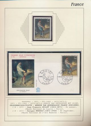 Xb71581 France 1971 Millet Art Paintings Fdc Used/mnh
