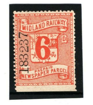 Gb Qv Locals 6d Railway Newspaper Stamp Midland Railway Ma240