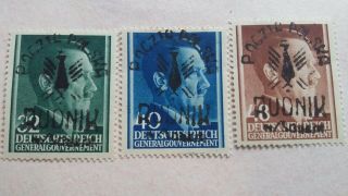 Poland 1945 Local Post Rudnik German Occupation 3 Stamps Mnh 2
