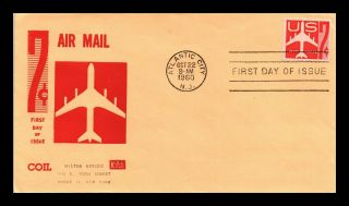 Dr Jim Stamps Us 7c Air Mail Coil First Day Cover Kolor Kover
