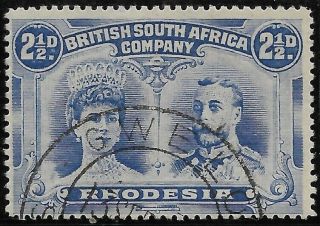 Rhodesia Bsac 1910 Double Heads 2½d Ultramarine - Blue Perf 15 Sg172 Fine