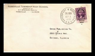 Dr Jim Stamps Us Railway Post Office Cover Davenport Rushville Tr 190 Rpo