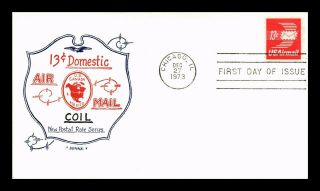 Dr Jim Stamps Us 13c Air Mail Coil Art O Pages First Day Cover Scott C83