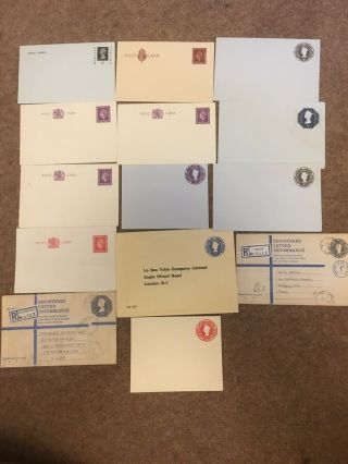 11 Pre - Paid Postcards And 2 Registered Letters