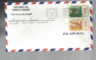 Sand Springs Oklahoma Airport Dedication Cover 1971 Signed By Chairman