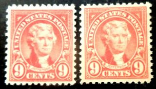 Buffalo Stamps: Scott 561 Fourth Bureau Flat Plate X2,  Mnh/og & Vf,  Cv = $40