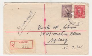 Papua Guinea,  Relief No.  4 Madang,  1946 Reg Cover,  To Bank Of China,  Sydney.