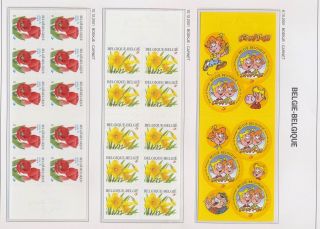 Xb70320 Belgium 2001 Cartoons & Flowers Booklets Mnh Fv 28,  85 Eur