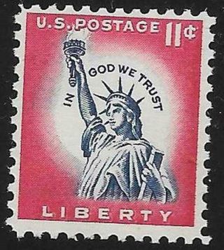 Scott 1044a Us Stamp 1961 11c Statue Of Liberty Mnh Liberty Series