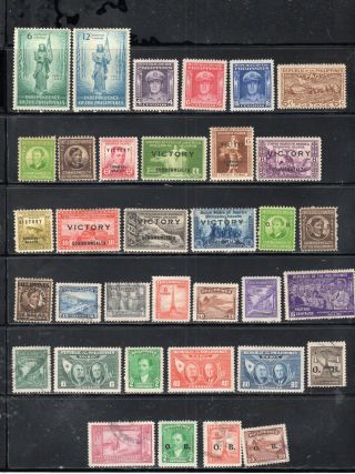 Philippines Asia Stamps Canceled & Hinged Lot 1939