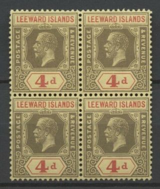 No: 66959 - Leeward Islands - An Old Block Of 4 Of 4 D - Mnh