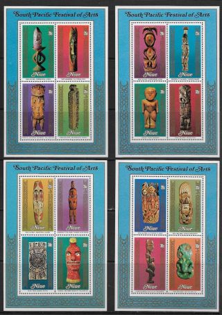 Niue,  Zealand,  1980,  4 Sheets Of 4 Stamps,  Perf,  Mnh