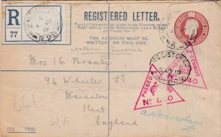 Gb Forces Wwi 1915 Railhead Apo R.  28 Western Front Registered Cover To Gb 56