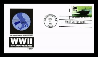 Dr Jim Stamps Us Italy Invaded By Allies Wwii 50th Anniversary First Day Cover
