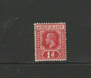 British Virgin Islands 1913/19 1d Deep Red & Carmine Sg 70a
