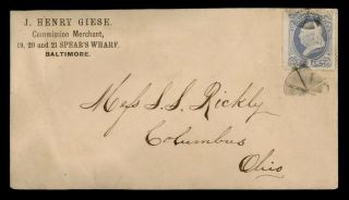 Dr Who 1890s Baltimore Md Fancy Cancel Advertising Commission Merchants E71034
