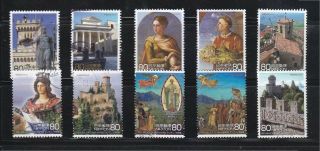 Japan 2010 Republic Of San Marino Comp.  Set Of 10 Stamps In Fine