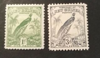 Guinea 1932 Bird Of Paradise 1d And 3d Hinged E1