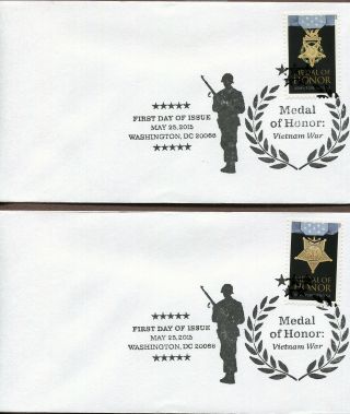 Usa 2015 Medal Of Honor: Vietnam War.  A Set Of Two First Day Covers