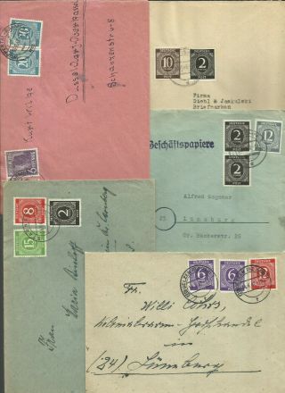 Germany Post War Zones Covers Various Rates