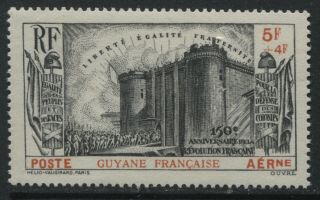 French Guiana 1939 Airmail Semi - Postal 5f,  4f Unmounted Nh