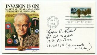 Dh - Usa 1994 Military Fdc Signed Air Force Pilot - Flew Japan Yamamoto Mission