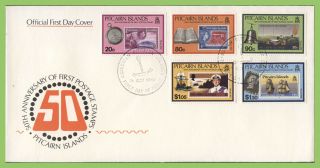 Pitcairn Islands 1990 50th Anniversary Of Pitcairn Island Set On First Day Cover