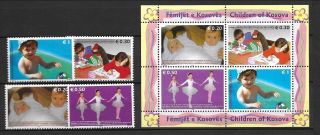 Kosovo Sc 50 - 53,  53a Nh Set,  Souvenir Sheet Of 2006 - Children