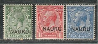 1916 - 23 British Colony Stamps,  Nauru,  Kgv 1/2p To 2.  5p,  Mh Sc 1,  2,  6