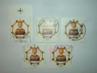 2000 Germany 1200th Anniversary Of Aachen Cathedral Stamps X 5 Vfu (sg2938)