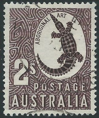 Australia Aboriginal Art " Crocodile " 1956 Sc 302 Mi 261 Ulh Vf