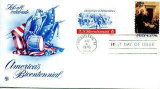 1976 Commemorative Signing Declaration Of Independence Official Cachet Una Fdc