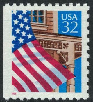 Scott 2916 - 32c Flag Over Porch,  Booklet Issue,  Red 1995 - Mnh - Stamp