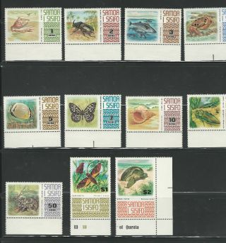 Samoa Stamps Sc.  369 - 378a Short Set Mnh 1972 - 73