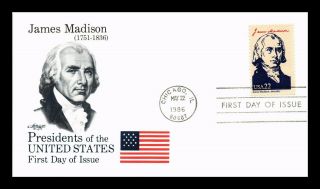 Dr Jim Stamps Us James Madison Presidents Of United States First Day Cover