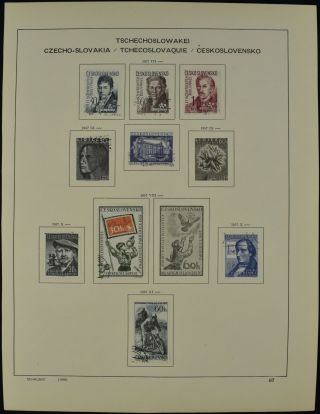Czechoslovakia 1957 Album Page Of Stamps V8873
