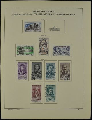 Czechoslovakia 1957 Album Page Of Stamps V8875