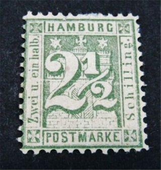 Nystamps German States Hamburg Stamp 23a Og H $130